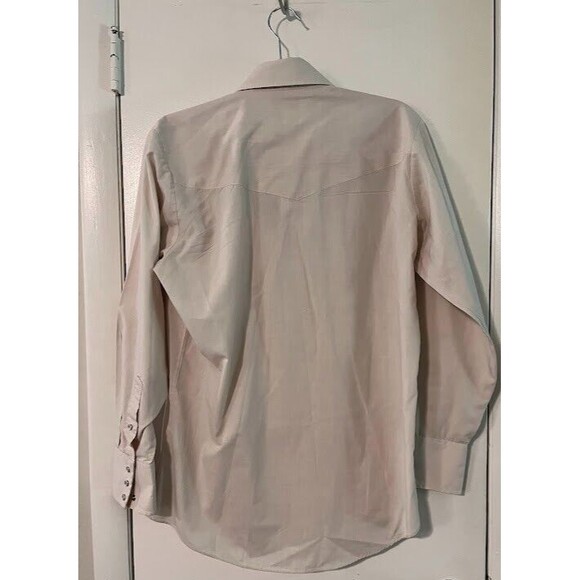 Vtg Sheplers Western Shirt 15-33 Cream Pearl Snap Rodeo Cowboy Country Mens - Picture 5 of 5